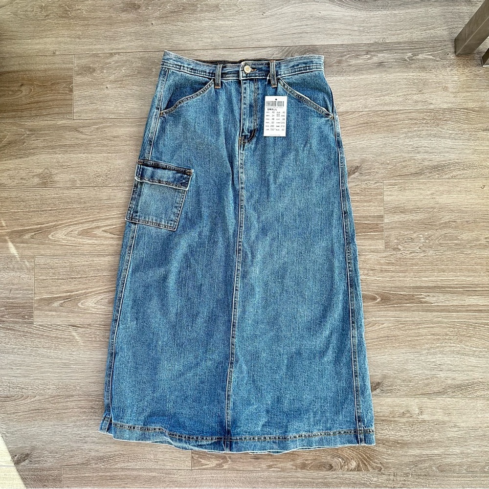 brandy melville 90s kenzie denim maxi skirt